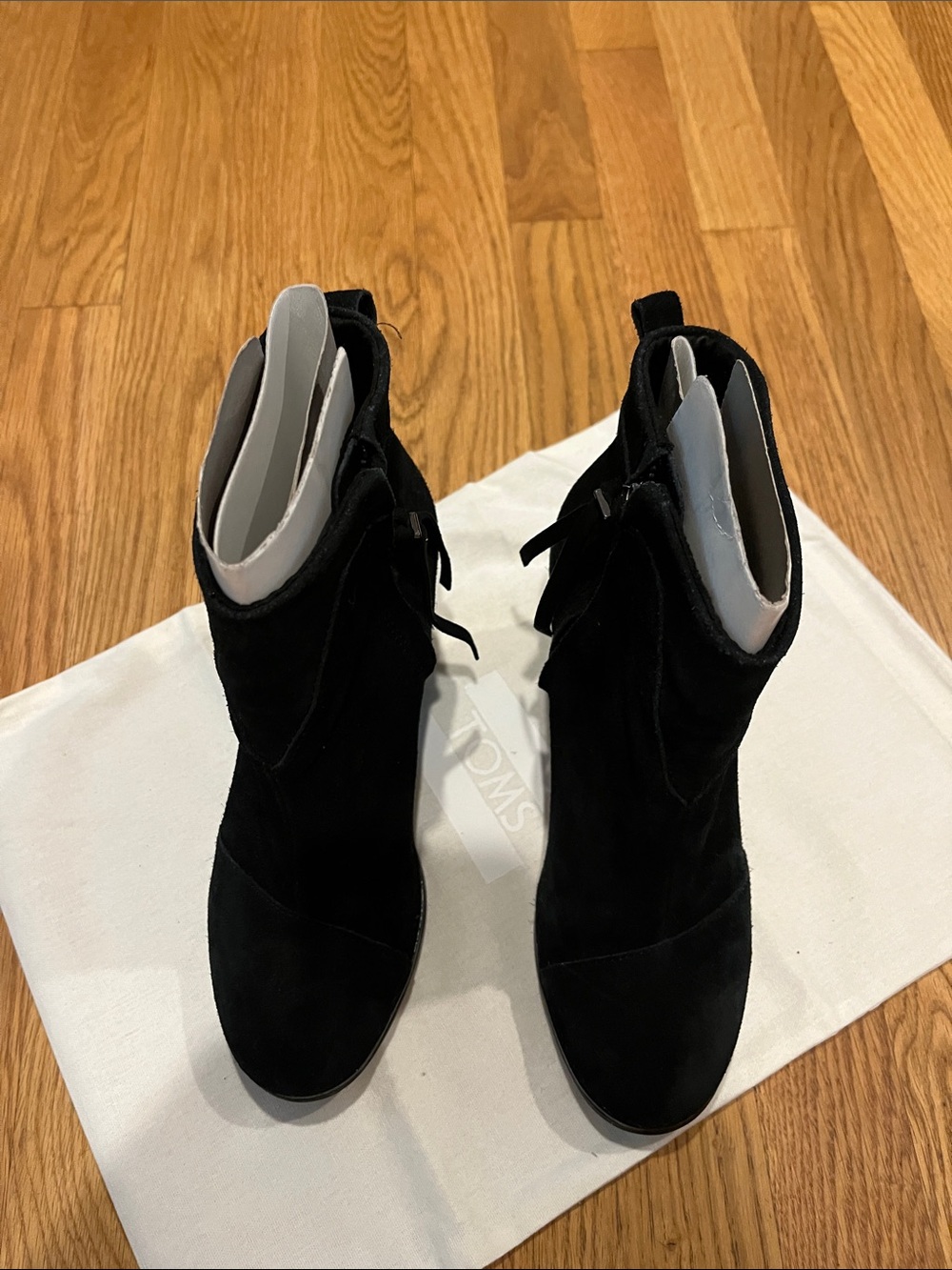 Toms Black Suede Ankle Booties